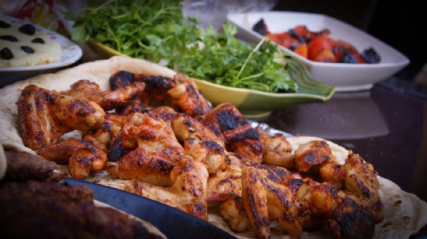 Turkish food, chicken, shawarma 